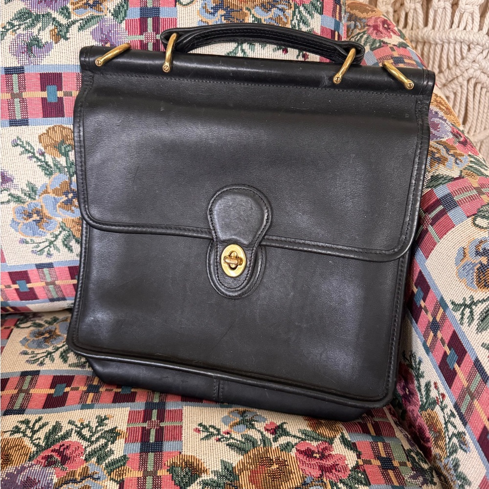 Vintage Coach Black Willis Top Handle Satchel